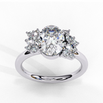 Load image into Gallery viewer, Floral Cluster Oval Engagement Ring
