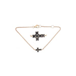 Load image into Gallery viewer, Black Diamond Cross Bracelet
