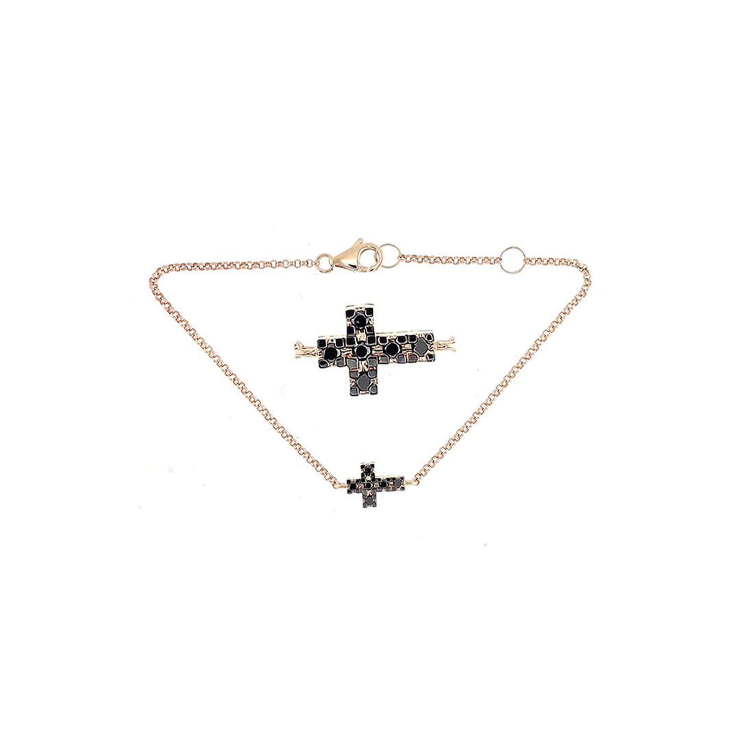 Black Diamond Cross Bracelet