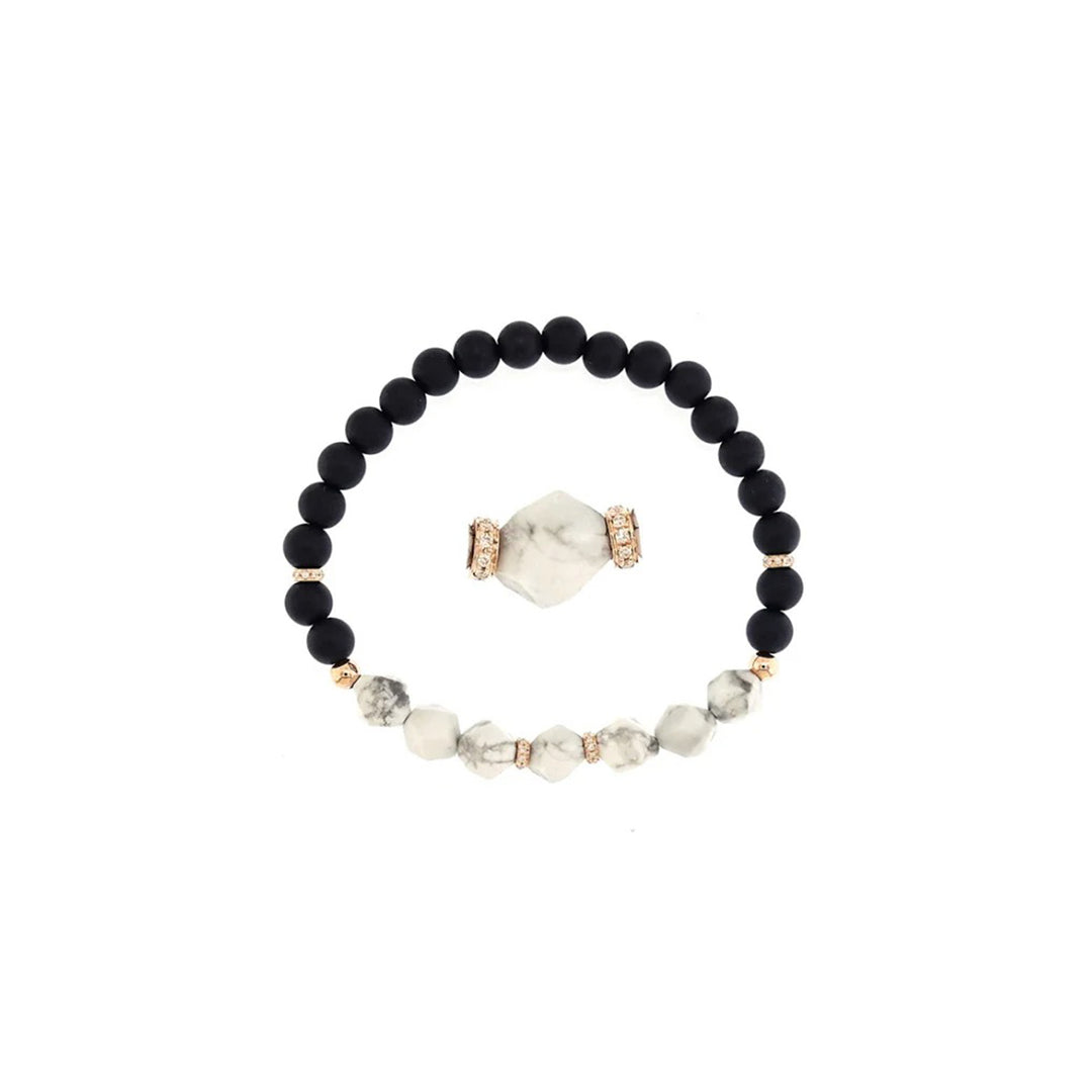 Hawlite Stone with diamond bracelet