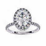 Load image into Gallery viewer, Oval-Cut Double Halo Engagement Ring
