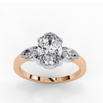 Load image into Gallery viewer, Oval With Pear Three Stone Ring
