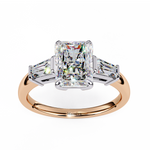 Load image into Gallery viewer, Radiant With Baguette Three Stone Engagement Ring

