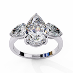 Load image into Gallery viewer, Three Stone Pear Engagement Ring
