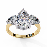 Load image into Gallery viewer, Three Stone Pear Engagement Ring
