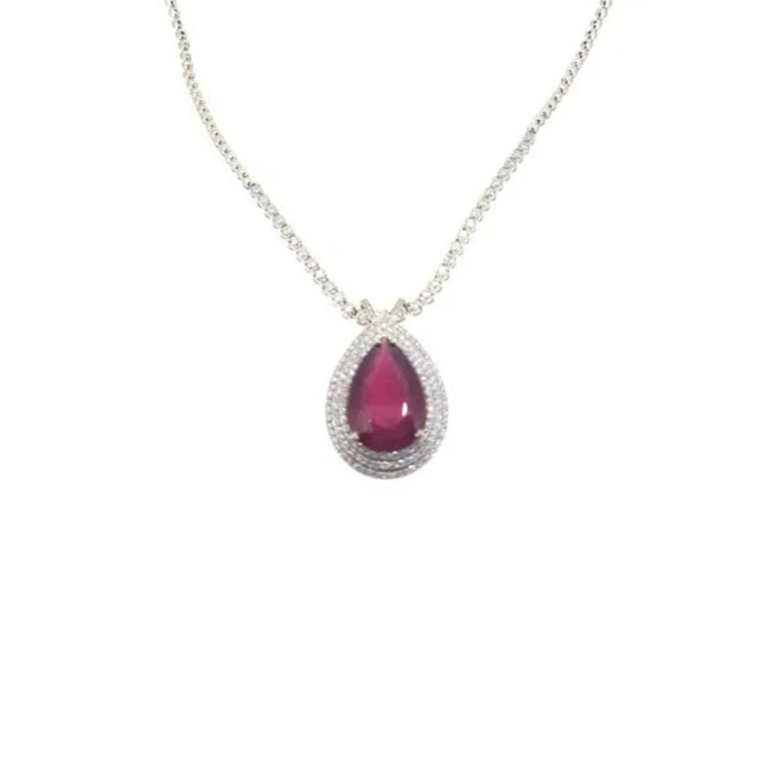 Diamond Necklace with Ruby