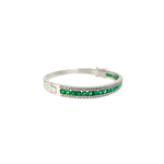 Load image into Gallery viewer, Emeralds diamond bangle
