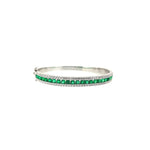 Load image into Gallery viewer, Emeralds diamond bangle
