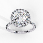Load image into Gallery viewer, double halo round-cut diamond engagement ring
