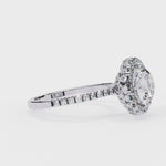 Load and play video in Gallery viewer, double halo round-cut diamond engagement ring
