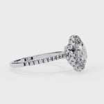 Load and play video in Gallery viewer, Oval-Cut Double Halo Engagement Ring
